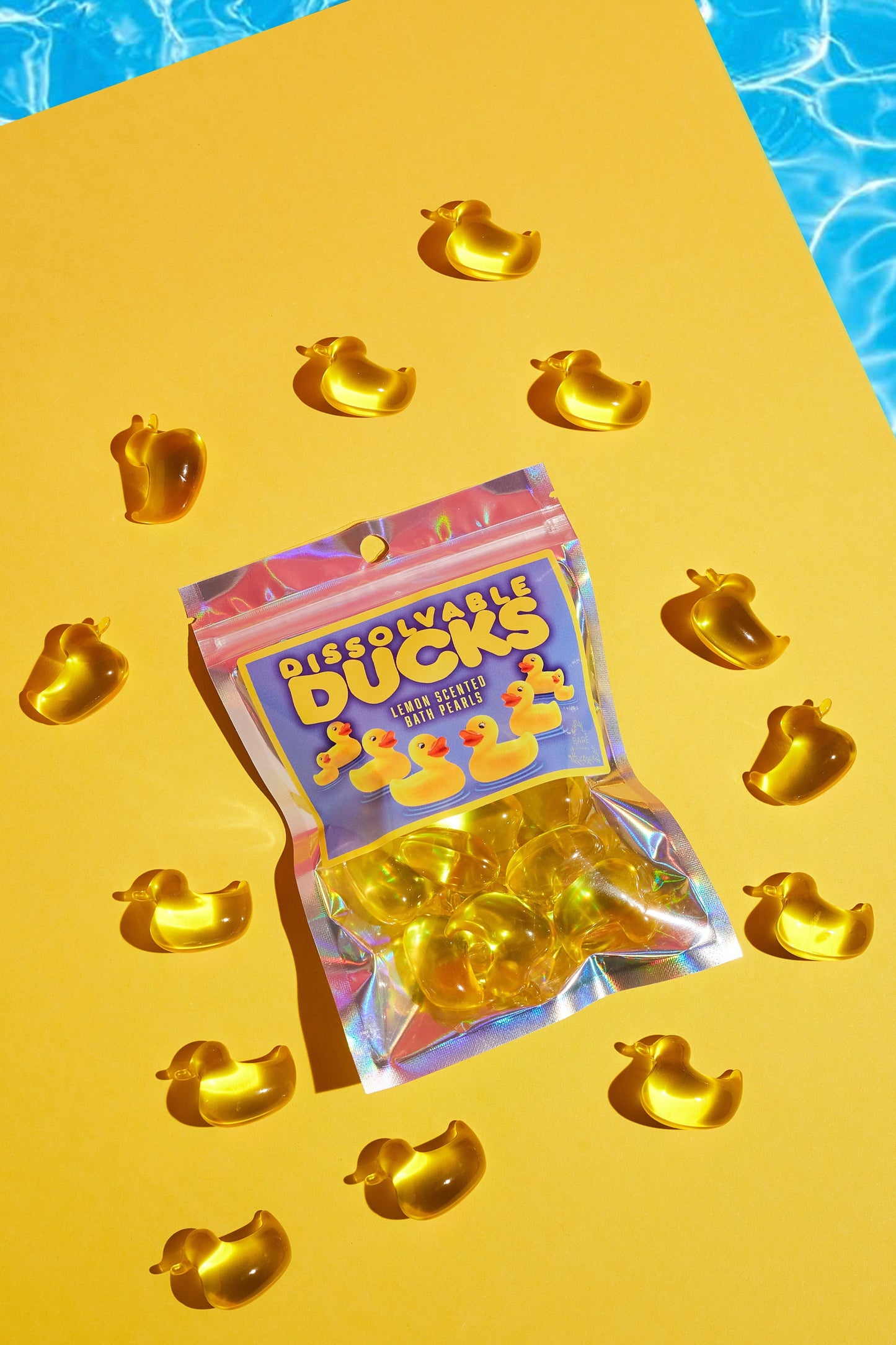 Lemon Duck Bath Pearls - Pack of 10.