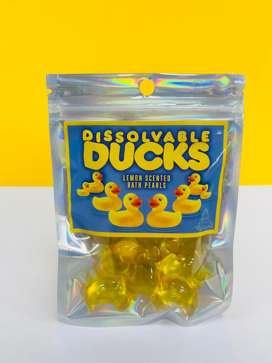 Lemon Duck Bath Pearls - Pack of 10.