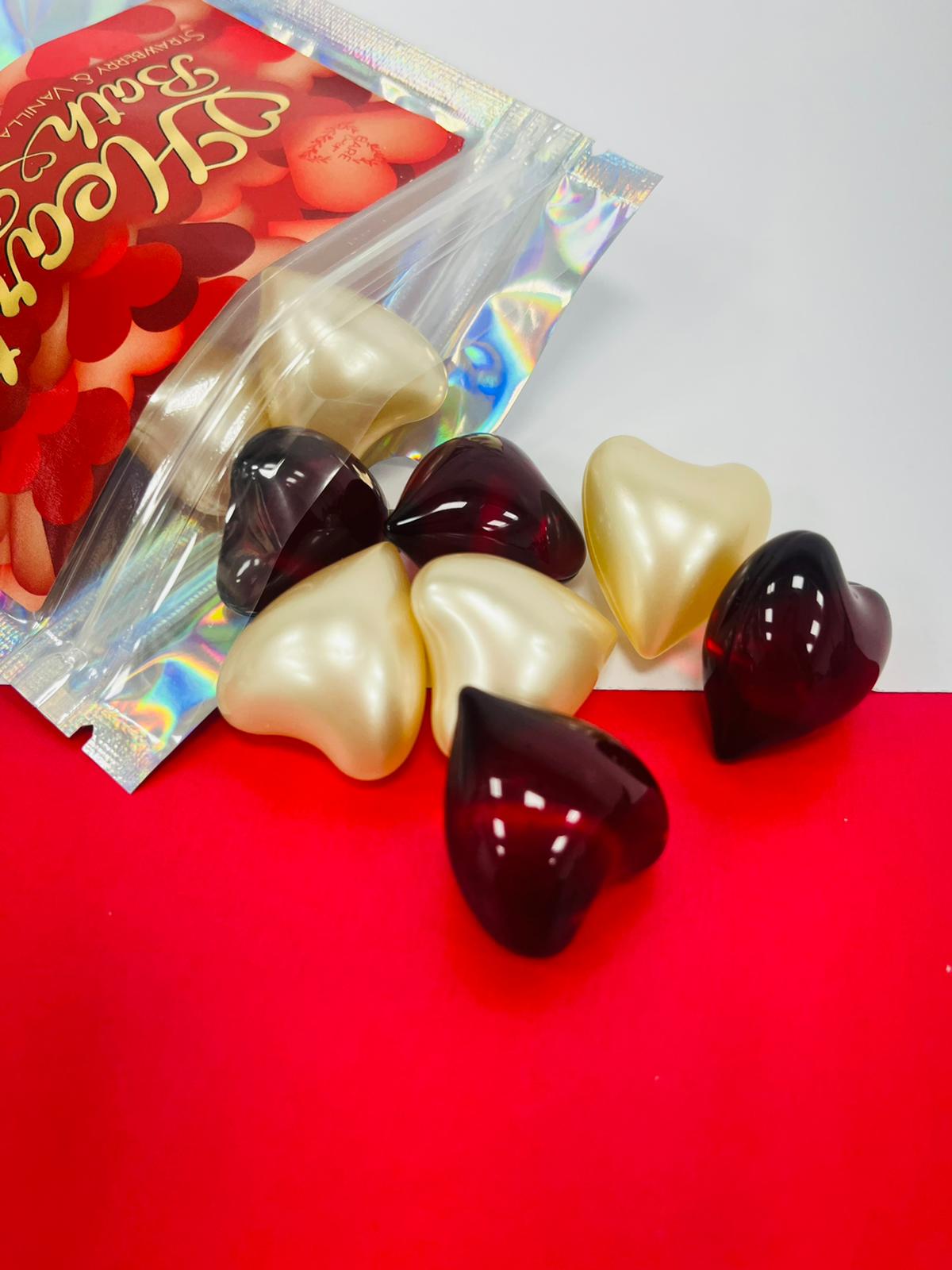 Strawberry & Vanilla Hearts Pack of 10