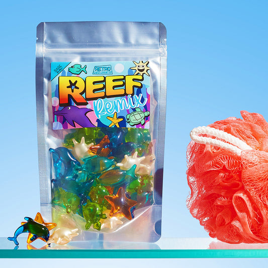 under the sea, reef, Ocean, dolphins, turtles, sea urchins, christmas gift, stocking filler, Bath Pearls, retro gifts,  scented oil, christmas, birthday, 90s gifts