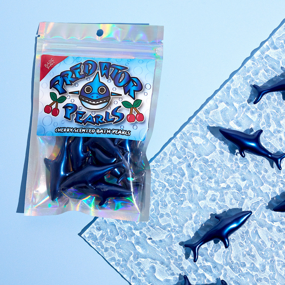 Sharks, cherry, Bath Pearls, retro gifts,  scented oil, christmas, birthday, 90s gifts